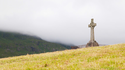 Image showing Very old gravestone in the cemetery