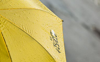 Image showing Tour de France Umbrella with Water Drops