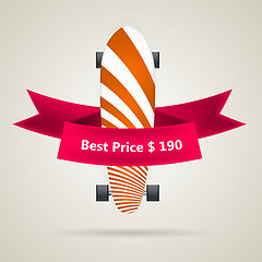 Image showing Ad layout for longboard with the best price.