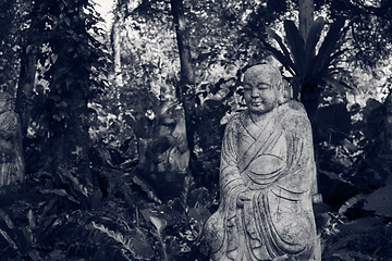 Image showing Ruined statue Ksitigarbha Bodhisattva 