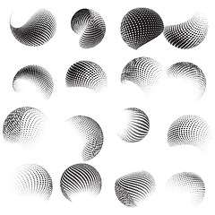 Image showing Collection of halftone sphere template. EPS 10