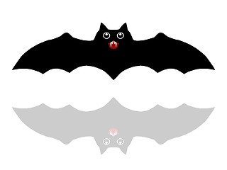Image showing Bat isolated with reflection