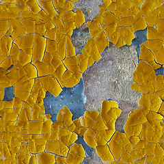 Image showing Cracked old enamel on surface of wall - seamless pattern