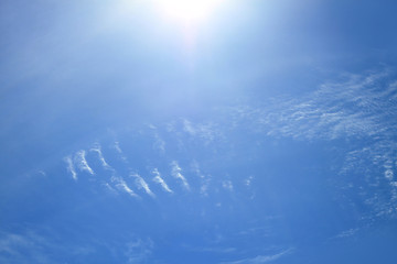 Image showing Sky background with sunlight