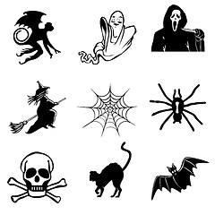 Image showing Halloween icons collection