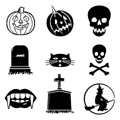 Image showing Halloween icons collection