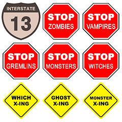 Image showing Halloween signs collection