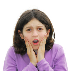 Image showing Scared girl