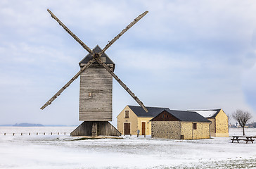 Image showing Traditional Windmill in Winter