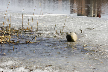 Image showing Stone on ice