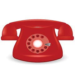 Image showing old red phone