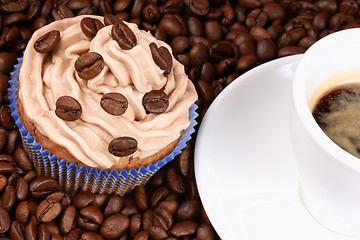 Image showing Coffee cupcake and espresso