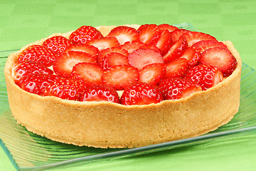 Image showing Strawberry and custard tart