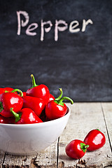 Image showing red hot peppers in bowl 