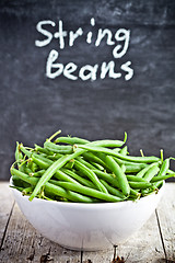 Image showing green string beans in a bowl 