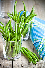 Image showing green string beans in glasses