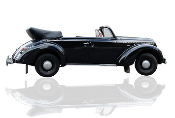 Image showing retro car for the wedding on a white background