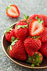 Image showing bowl of fresh strawberries