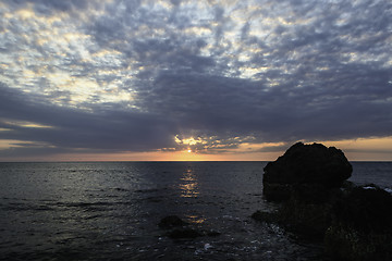 Image showing Rock Sea Sunrise