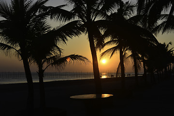 Image showing Fishing Village Sunset