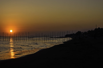 Image showing Fishing Village Sunset