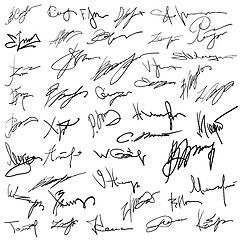 Image showing Set of autographs 