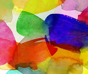 Image showing bright watercolor brushstrokes on paper