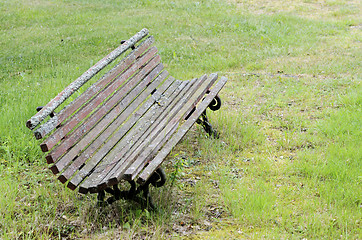 Image showing old moss-covered bench