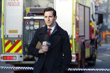 Image showing ABC News Reporter covering the tragic incident Rozelle