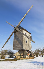 Image showing Traditional Windmill in Winter