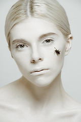 Image showing Beauty Portrait of model with insect on her face