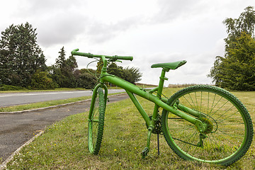 Image showing Old Green Bicycle 