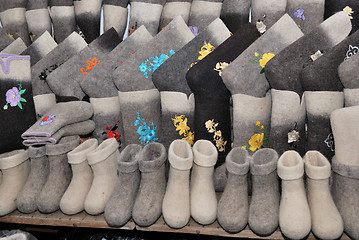 Image showing traditional Russian felt boots winter