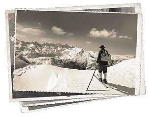 Image showing Vintage photos with skier