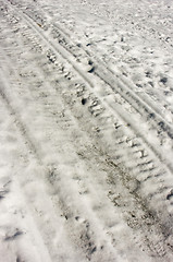 Image showing Snowmobile road