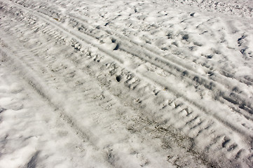 Image showing Snowmobile road