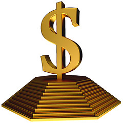 Image showing golden pyramid and gold dollar symbol