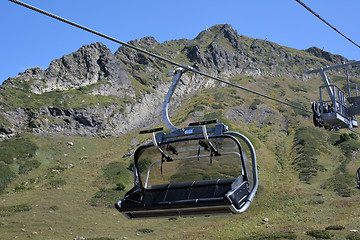 Image showing Ski lift cabin with the fastening shown