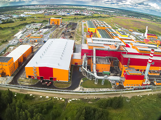Image showing Aerial view on iron and steel works factory.Russia