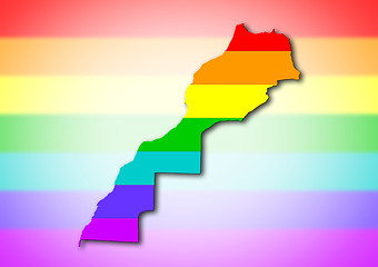 Image showing Morocco - Rainbow flag pattern