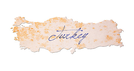 Image showing Turkey - Old paper with handwriting