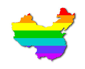 Image showing China - Rainbow flag pattern