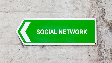 Image showing Green sign - Social network