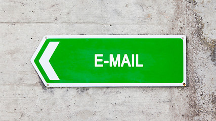 Image showing Green sign - E-mail
