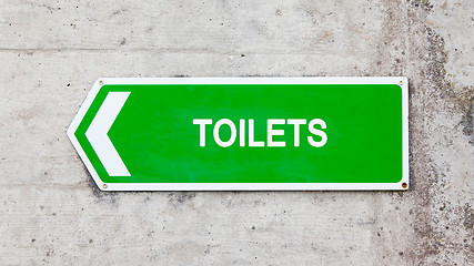 Image showing Green sign - Toilets