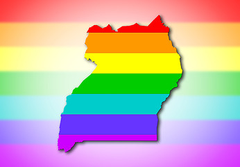 Image showing Uganda - Rainbow flag pattern