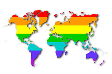 Image showing World - Rainbow flag pattern