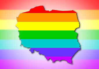 Image showing Poland - Rainbow flag pattern