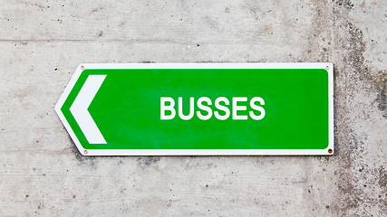 Image showing Green sign - Busses