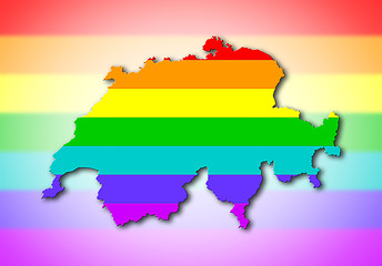 Image showing Switzerland - Rainbow flag pattern